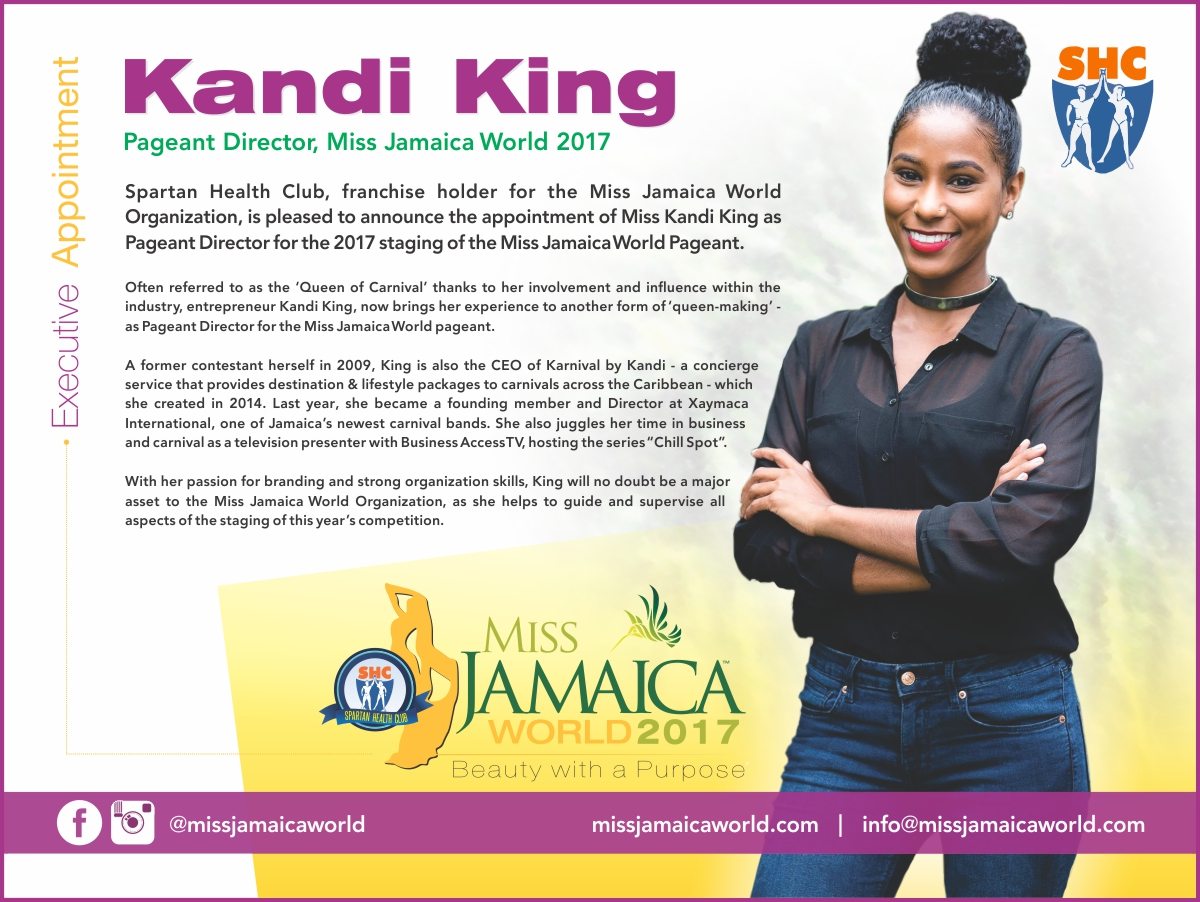 Kandi King appointed Pageant Director for Miss Jamaica World